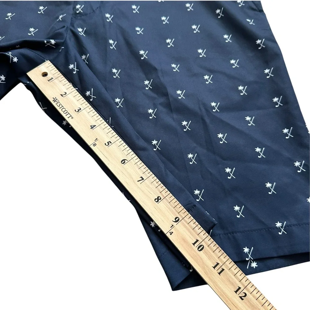 Preppy Walter Hagen 11 Golf Shorts 34 Navy Palm Tree Embroidered Performance